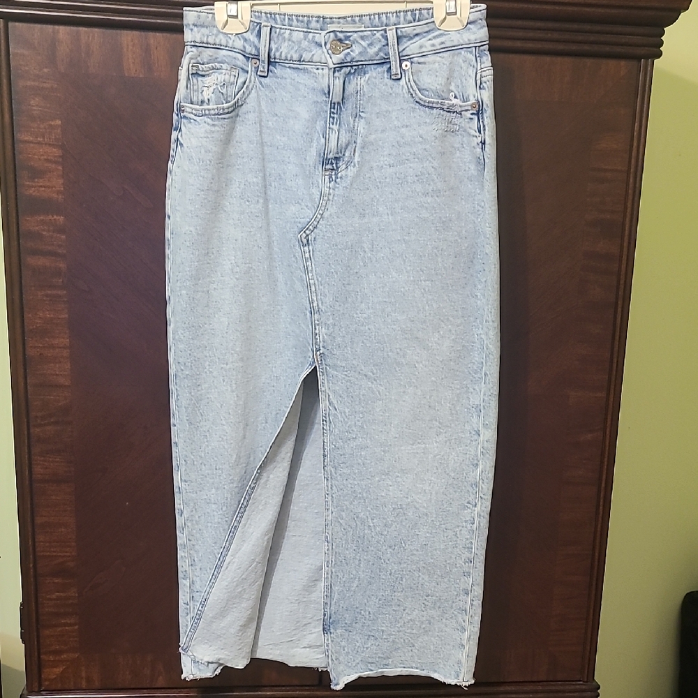 Maurices Light Blue Denim Skirt